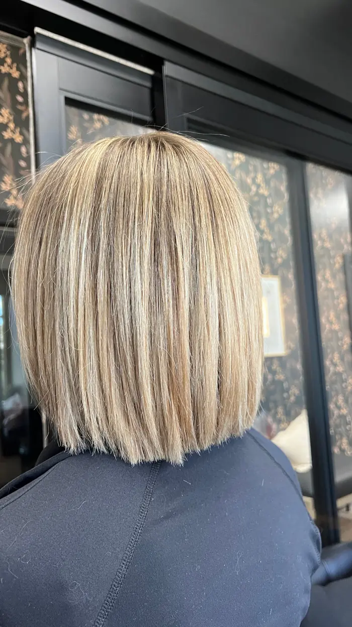 Blonde highlighted bob